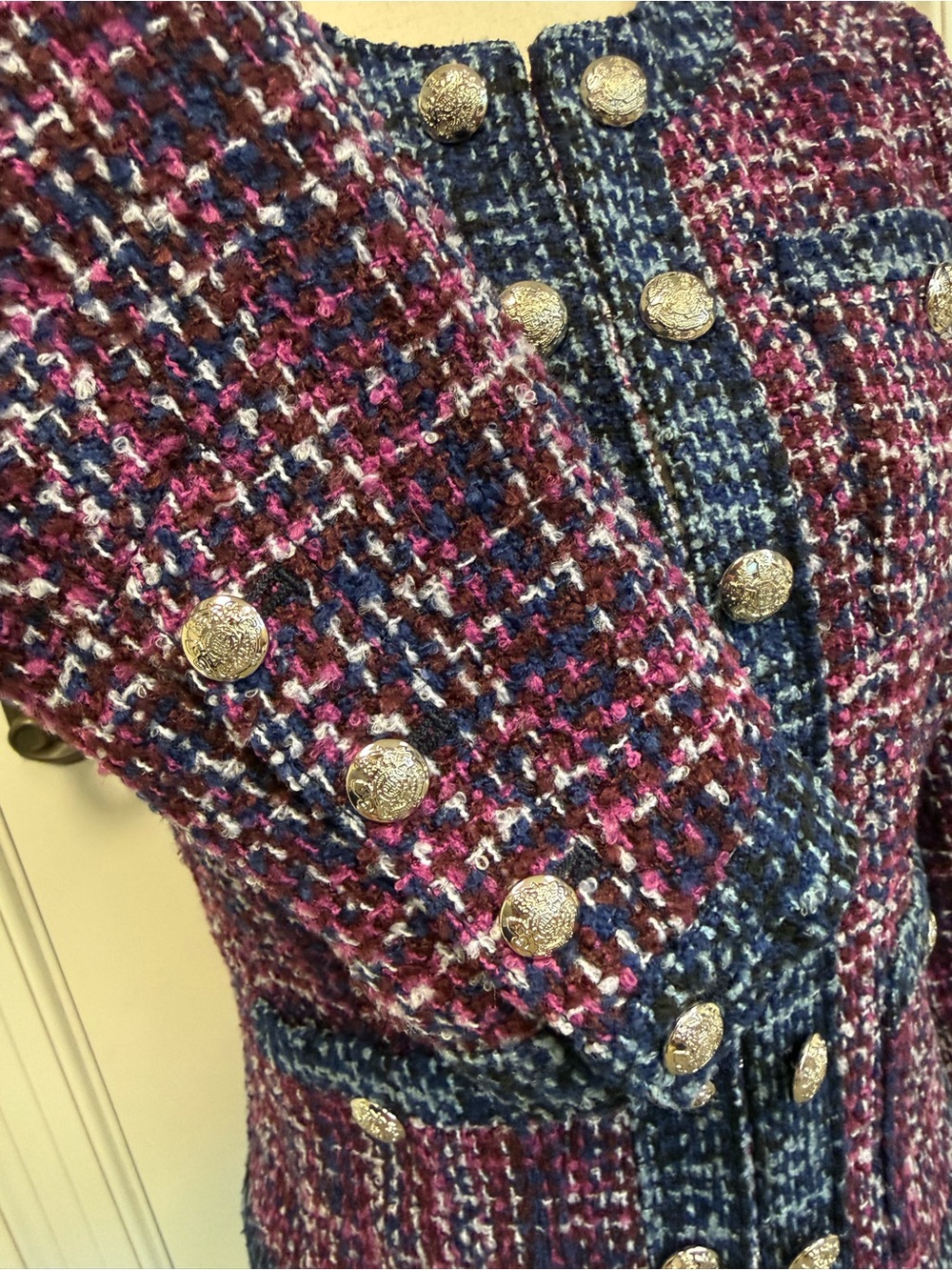 WHBM Tweed Stylist Jacket, Hollyhock, Size 4 - Picture 9 of 14